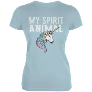 My Spirit Animal Unicorn Light Aqua Juniors Soft T-Shirt