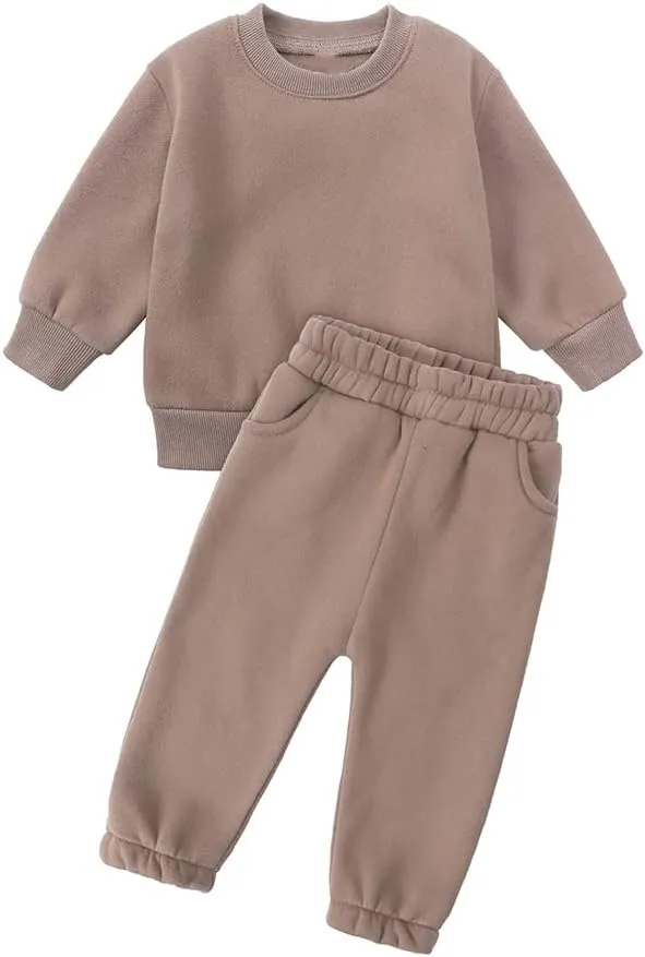 MYGBCPJS Youth 2PCS Jogger Outfits Set Fleece Hooded   Sweatpants Boys Girls Athletic Sweatsuits Pullover Clothes