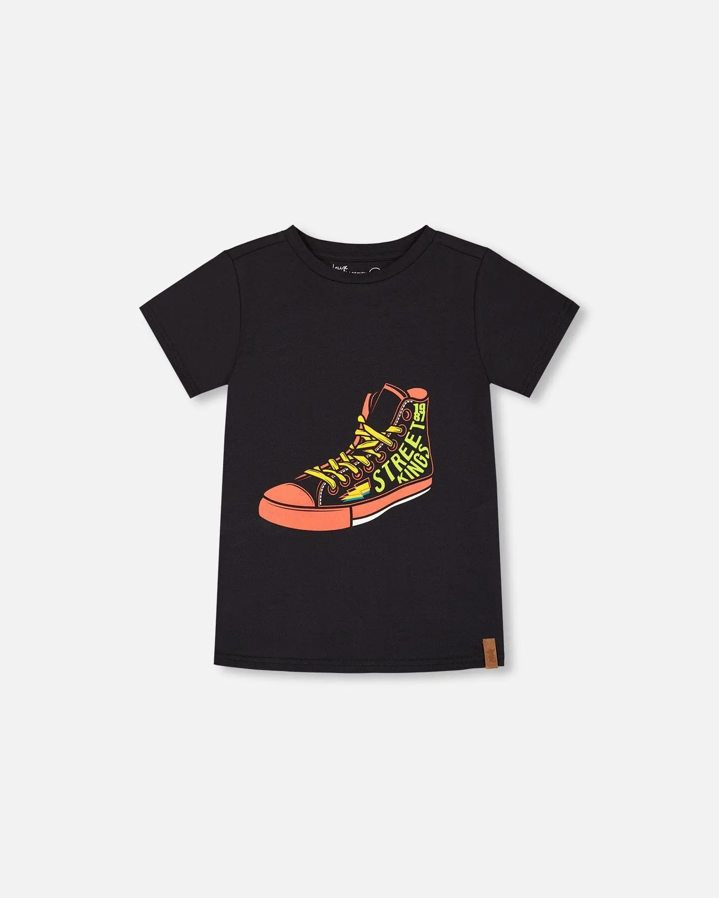Organic Cotton Graphic Tee Black And Red Shoe