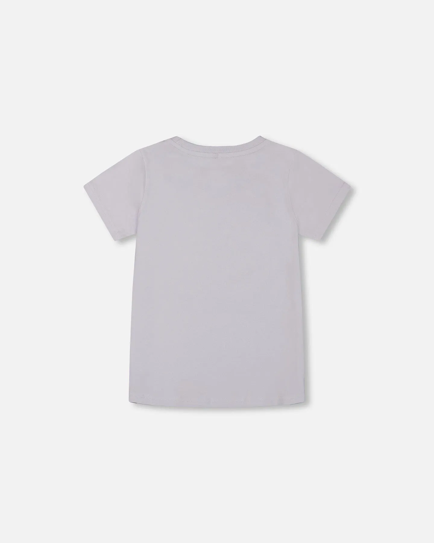 Organic Cotton Graphic Tee Pale Blue And Puppies