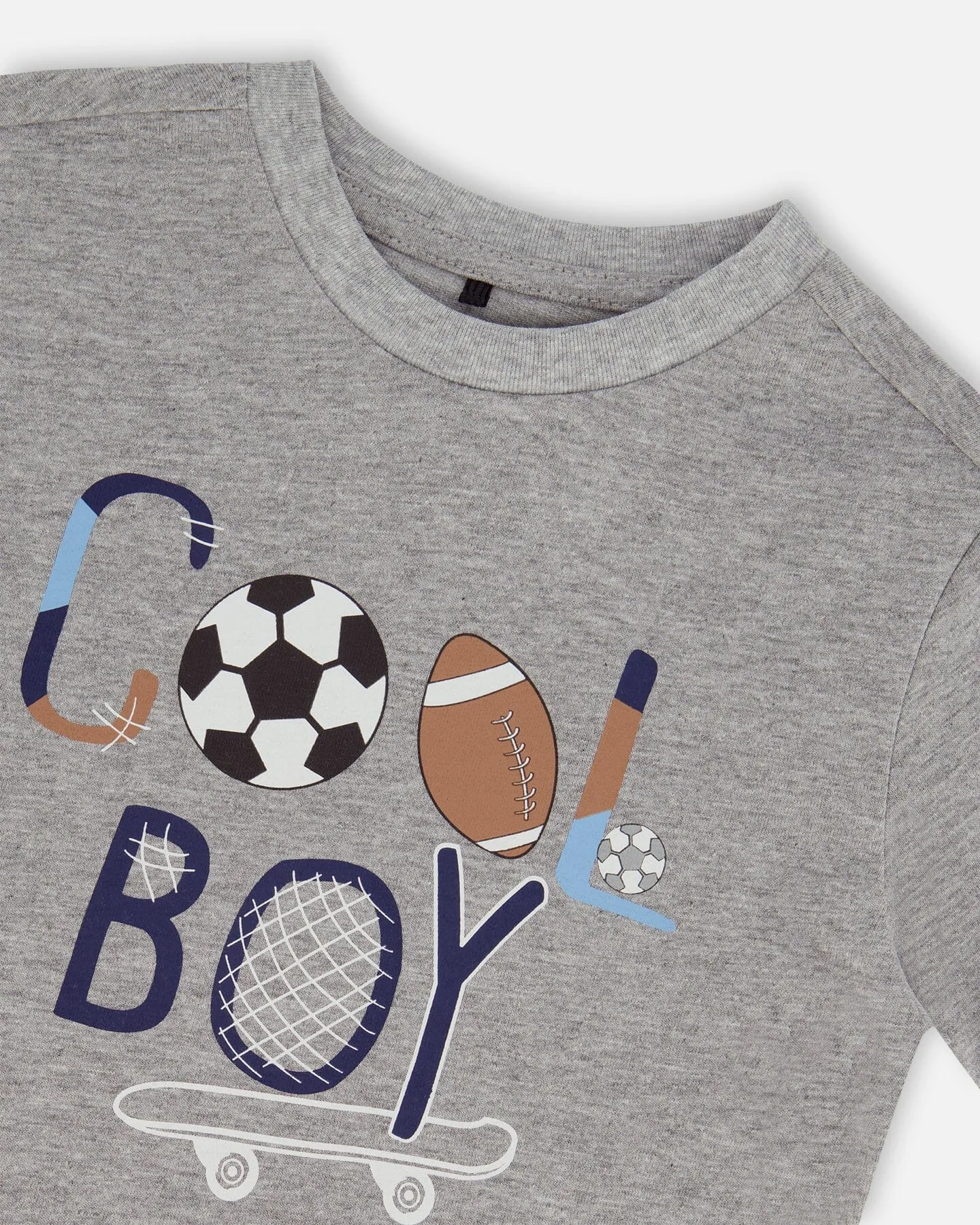 Organic Cotton Gray Tee Gray And Balloons
