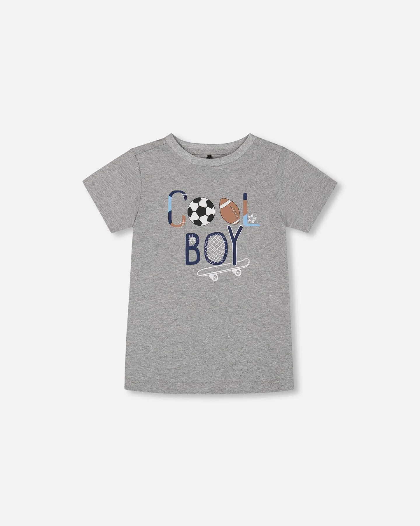 Organic Cotton Gray Tee Gray And Balloons