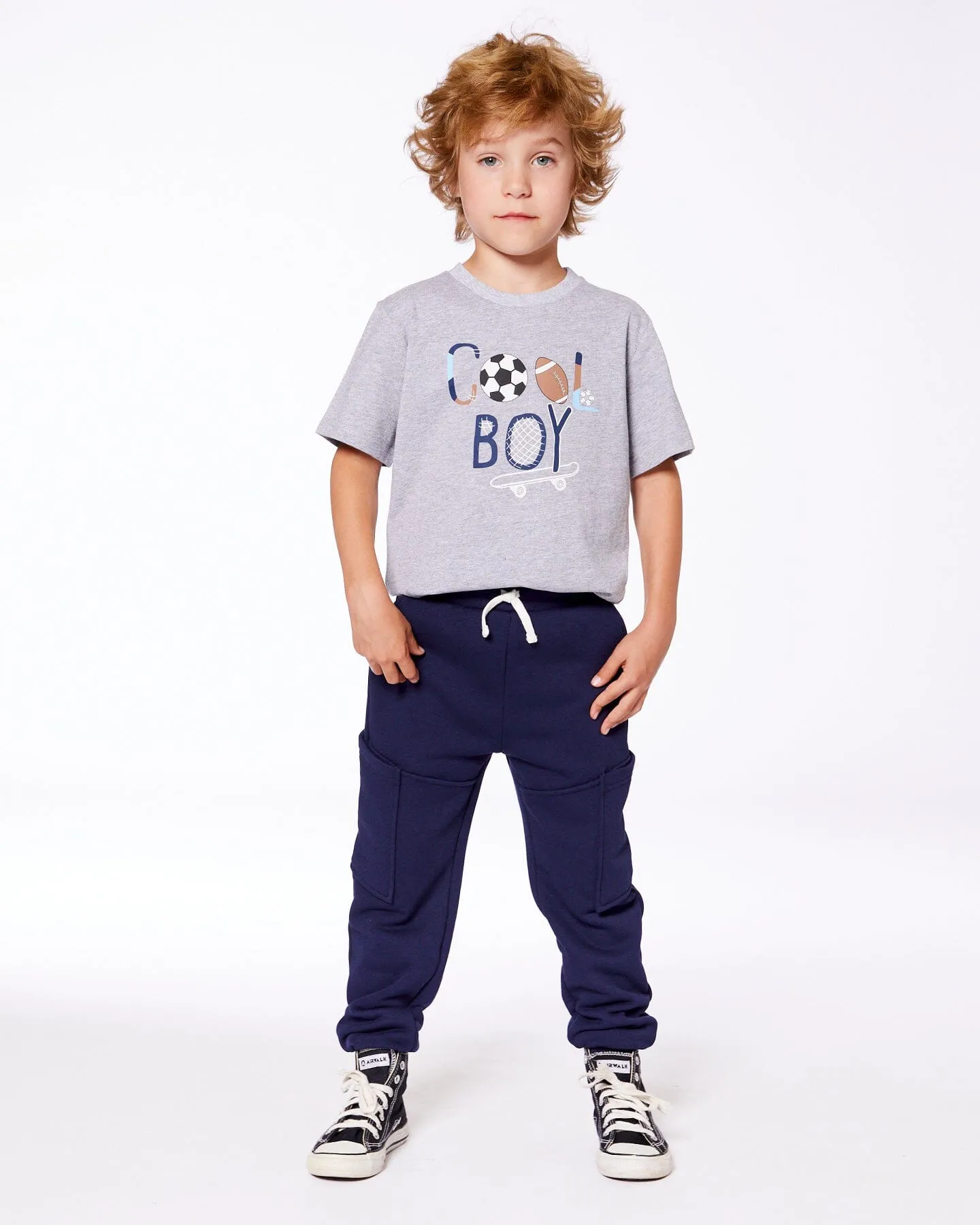 Organic Cotton Gray Tee Gray And Balloons
