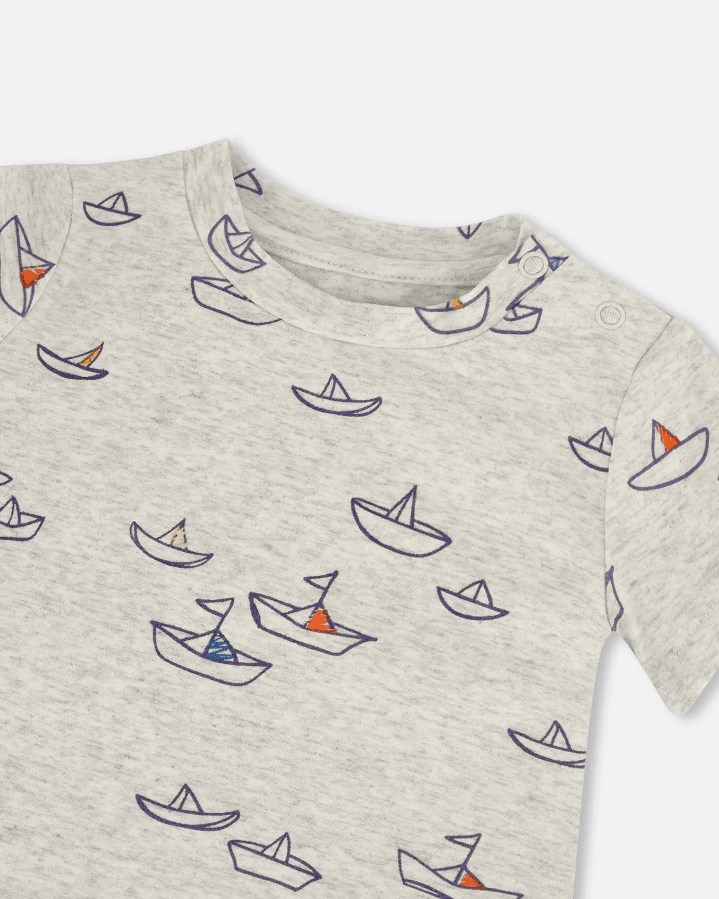 Organic Cotton Top And Muslin Pant Set Little Paper Boats And Terracotta