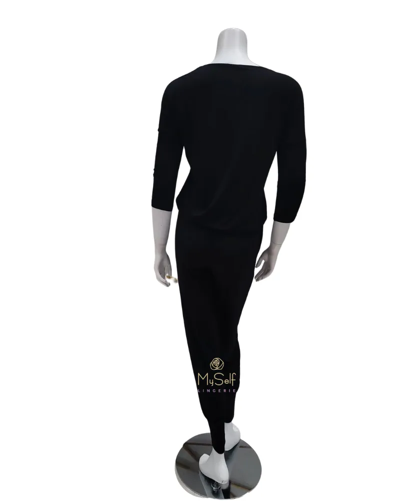 OZ214 Classic Black Modal Pajamas Set