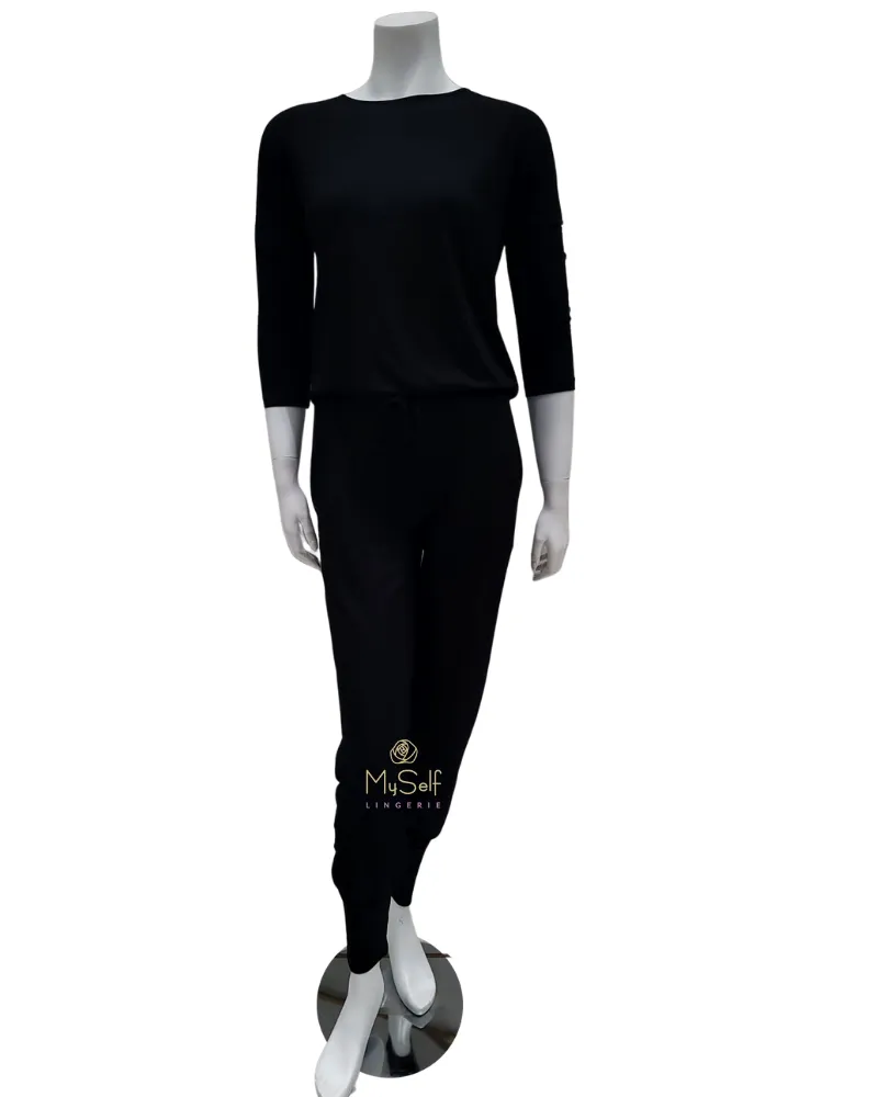 OZ214 Classic Black Modal Pajamas Set