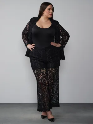 Plus Lace Straight Leg Pant