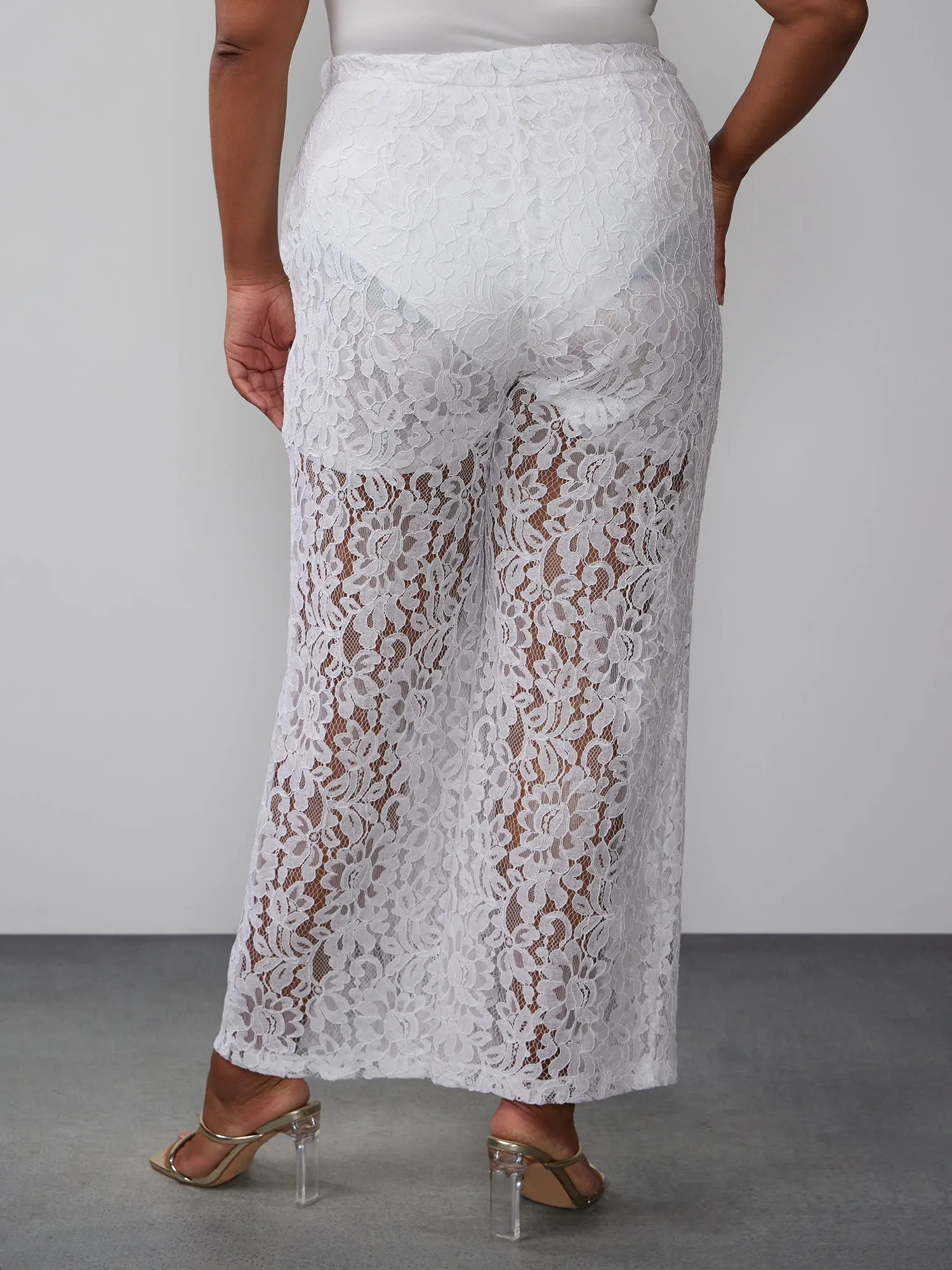 Plus Lace Straight Leg Pant