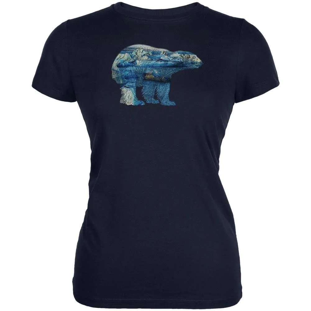 Polar Bear Iceberg Snow Caps Juniors Soft T Shirt