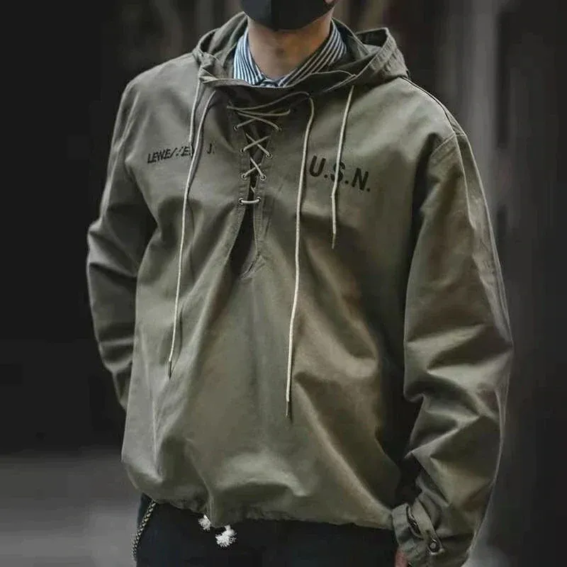 Retro Military Style Classic U.S.NAVY Deck Parker Hoodie