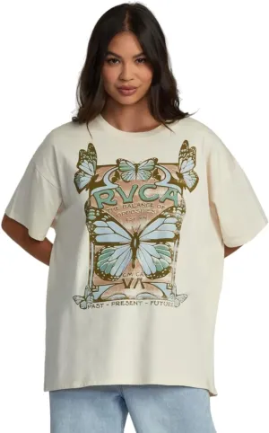 RVCA Women's Social Butter Fly Oversized Fit Tee T-Shirt