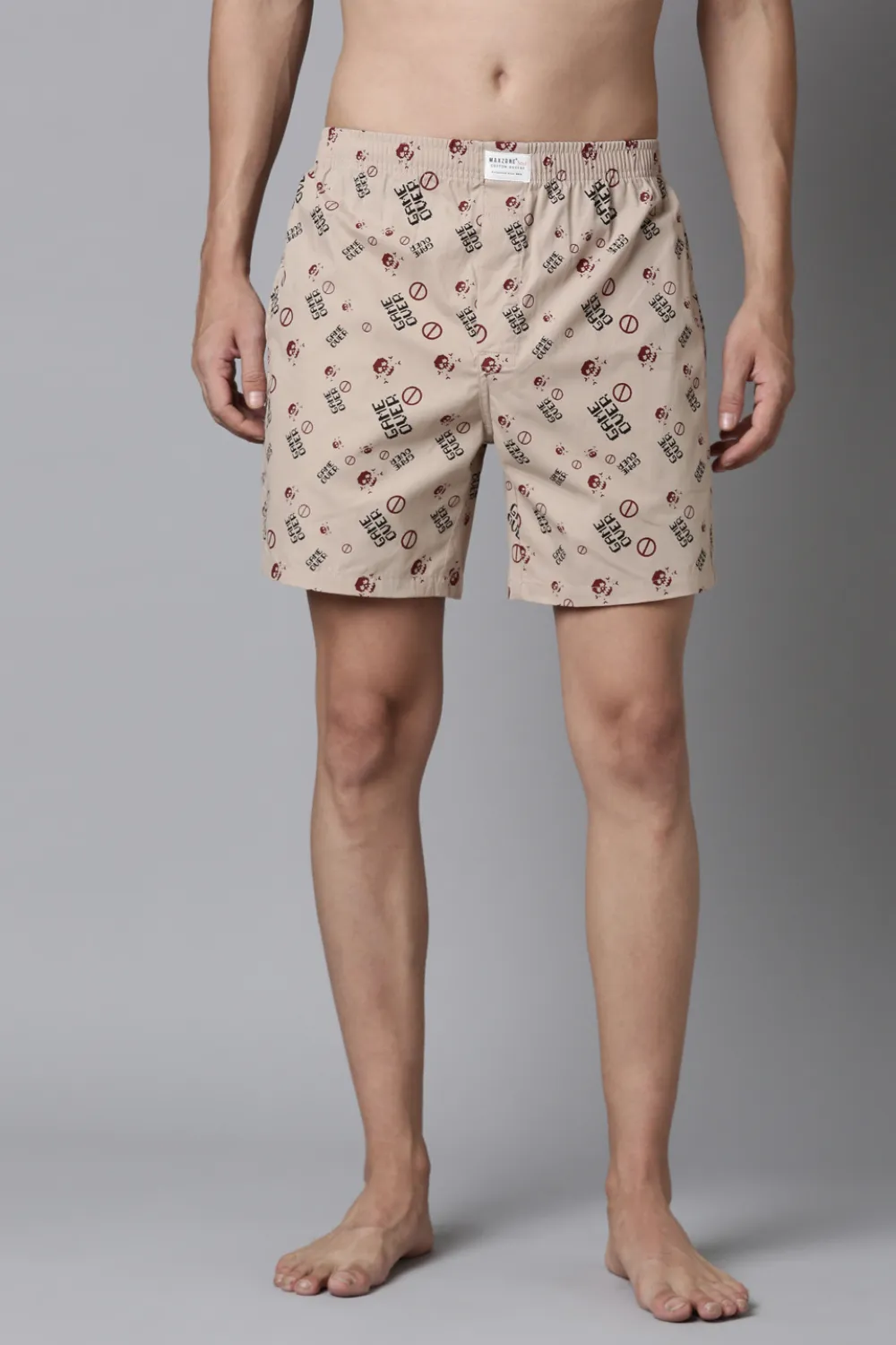 Sand-Stone Printed & Sea-Foam Printed 365 Boxers Combo