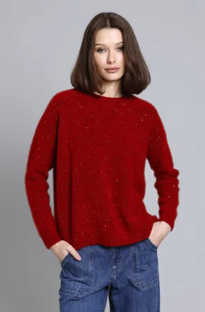 Sparkle Cashmere Boxy Crew Neck