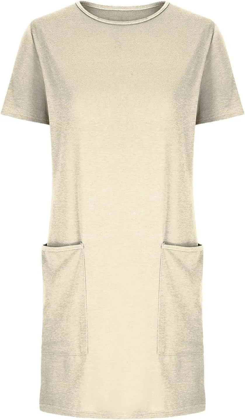 Tshirt Dress Women Casual Summer Beach Vacation Short Sleeve Shift Mini Dress with Pockets Boho Cruise Short Dresses