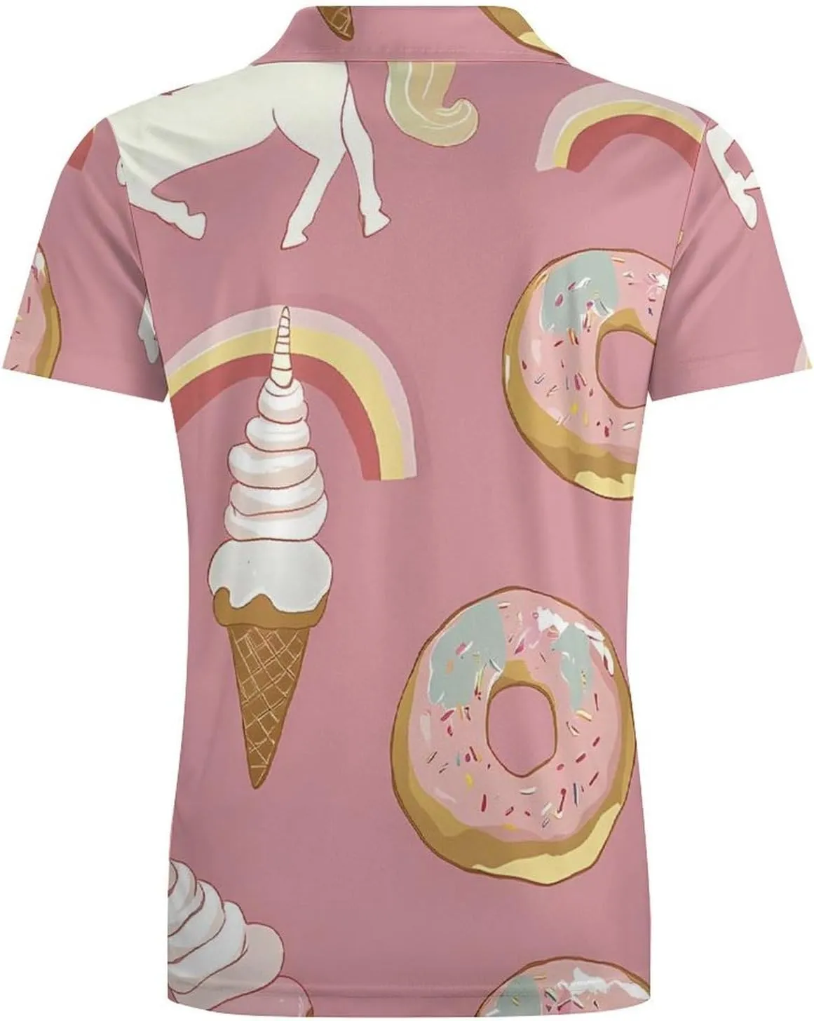 Unicorms Ice-Cream And Doughnuts Men's Polo-Shirt Regular-Fit Short Sleeve Sports Quick Dry Golf Tennis T-Shirt