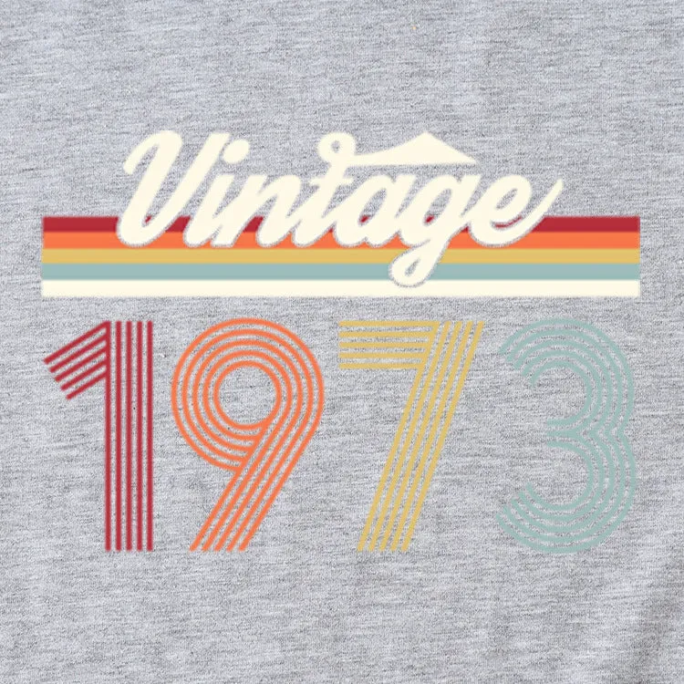 VINTAGE 1973 Womens Summer Fashion Casual Round Neck Short-sleeved Shirt