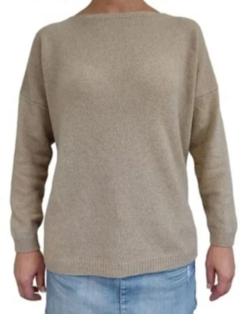 Women's Boat Neck Sweater in Reclaimed Cashmere