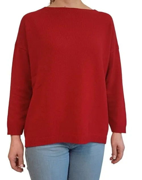 Women's Boat Neck Sweater in Reclaimed Cashmere