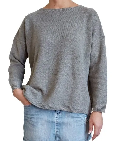 Women's Boat Neck Sweater in Reclaimed Cashmere