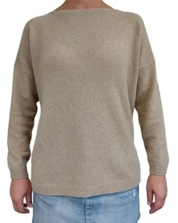 Women's Boat Neck Sweater in Reclaimed Cashmere