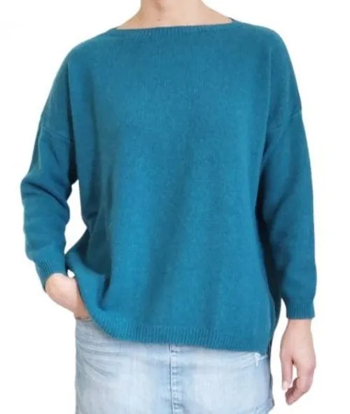 Women's Boat Neck Sweater in Reclaimed Cashmere