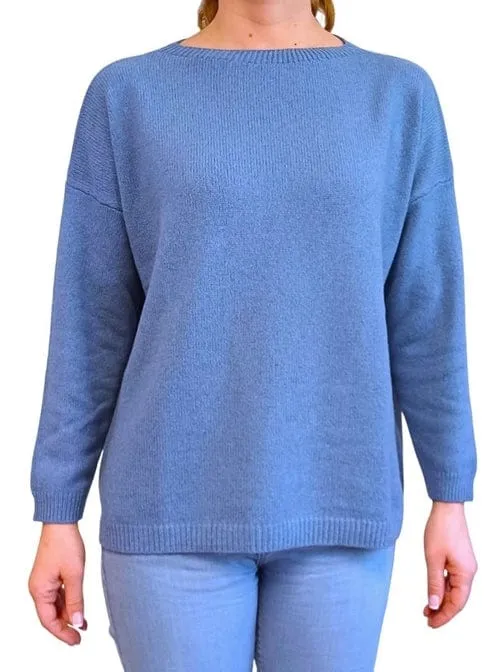Women's Boat Neck Sweater in Reclaimed Cashmere