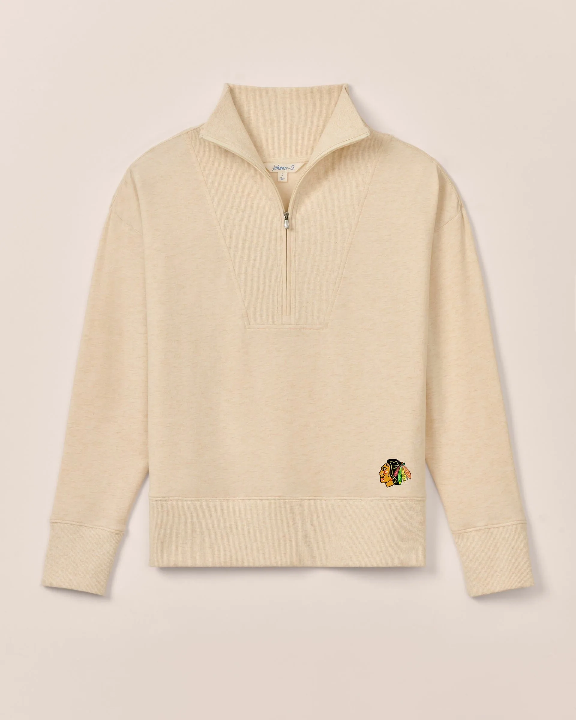 Women's Chicago Blackhawks Taylor Drop Shoulder Cotton 1/4 Zip