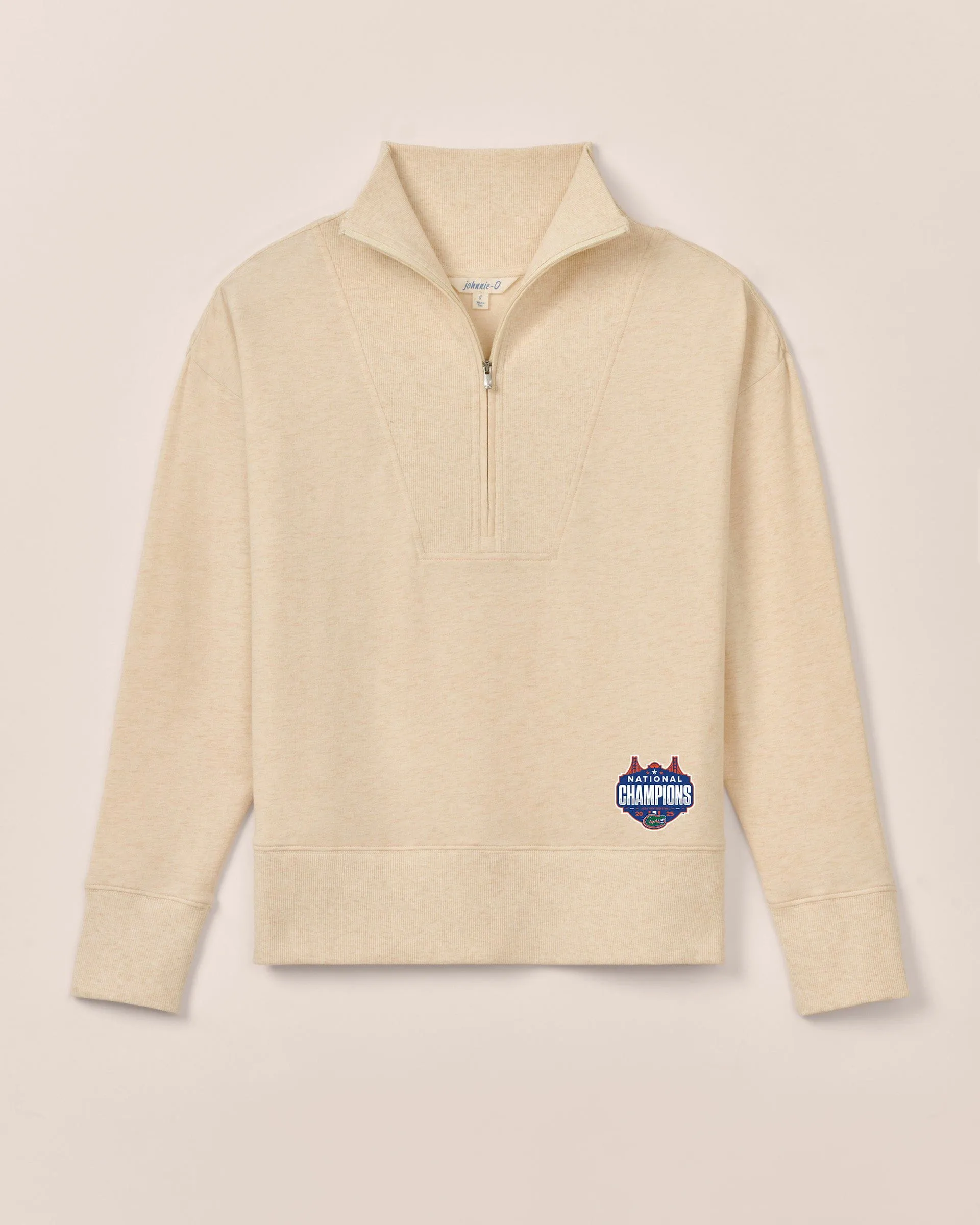 Women's Florida Taylor Drop Shoulder Cotton 1/4 Zip - 2025 Men's College Basketball Champions Logo