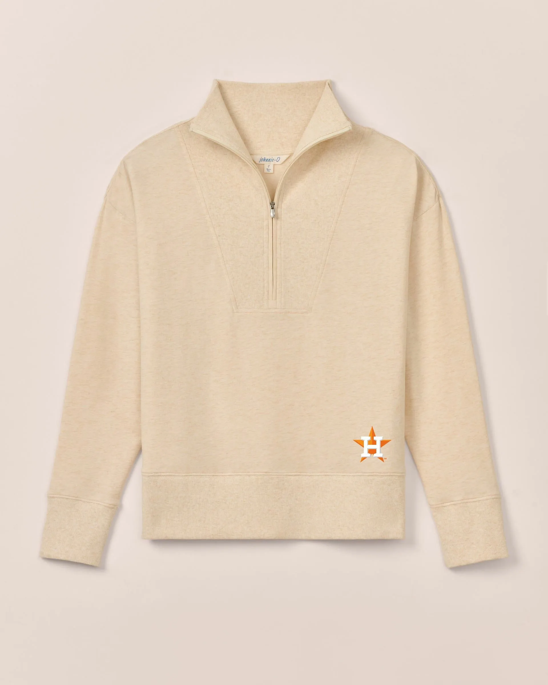 Women's Houston Astros Taylor Drop Shoulder Cotton 1/4 Zip