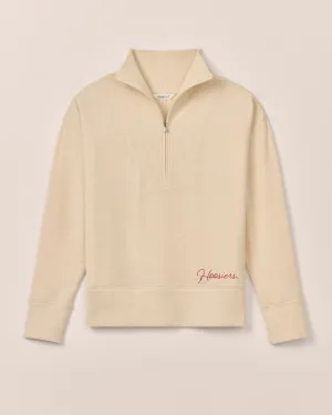 Women's Indiana Taylor Drop Shoulder Cotton 1/4 Zip - Hoosiers Logo