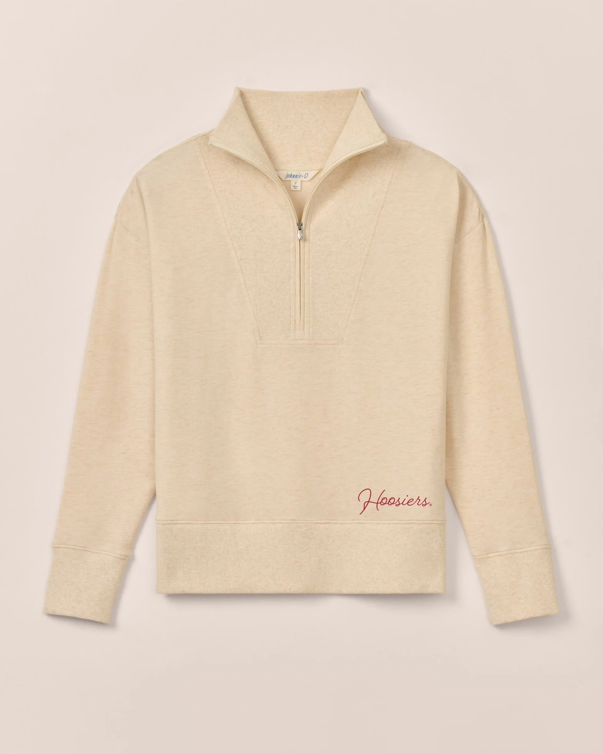 Women's Indiana Taylor Drop Shoulder Cotton 1/4 Zip - Hoosiers Logo