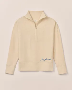 Women's Kansas Taylor Drop Shoulder Cotton 1/4 Zip - Jayhawks Logo