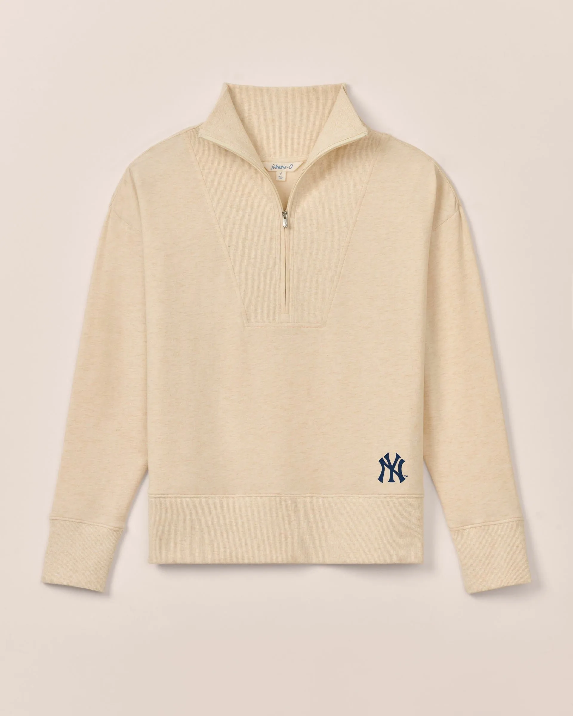 Women's New York Yankees Taylor Drop Shoulder Cotton 1/4 Zip