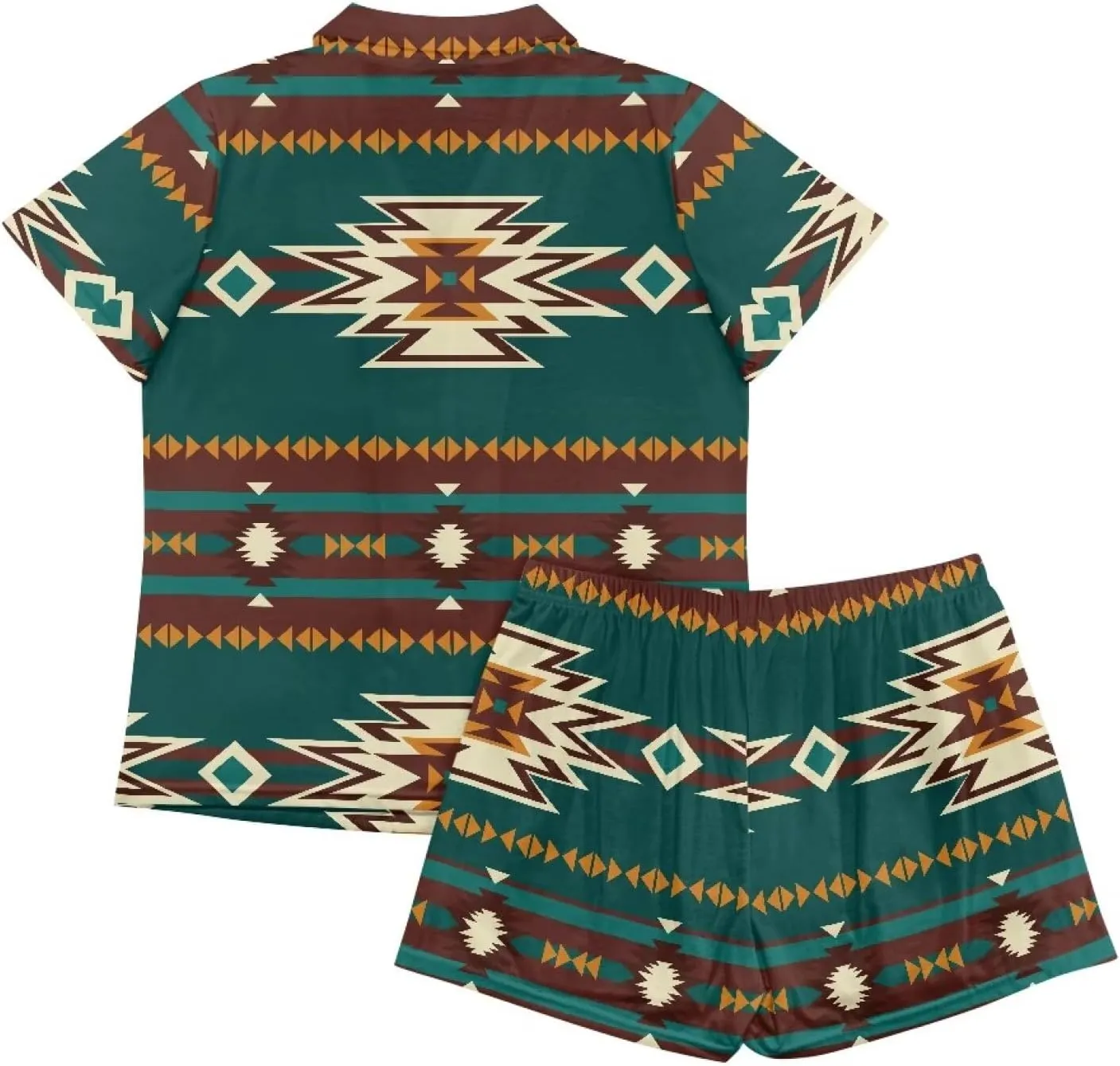 Women's Short Sleeve Pajama Sets Button Down Lightweight Summer Loungewear with Pockets