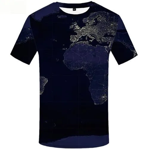 World Map T shirts Men Blue T-shirts 3d Harajuku Tshirt Printed Short Sleeve Full Print Men women Tee O-neck O-Neck